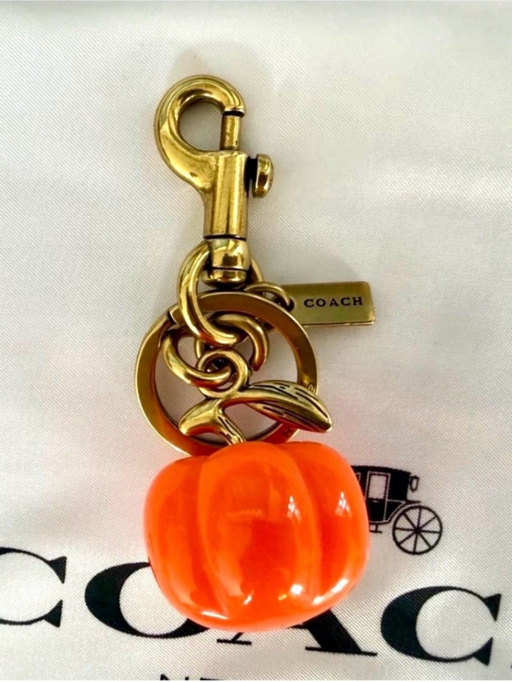 Coach Pumpkin Bag Charm Keychain